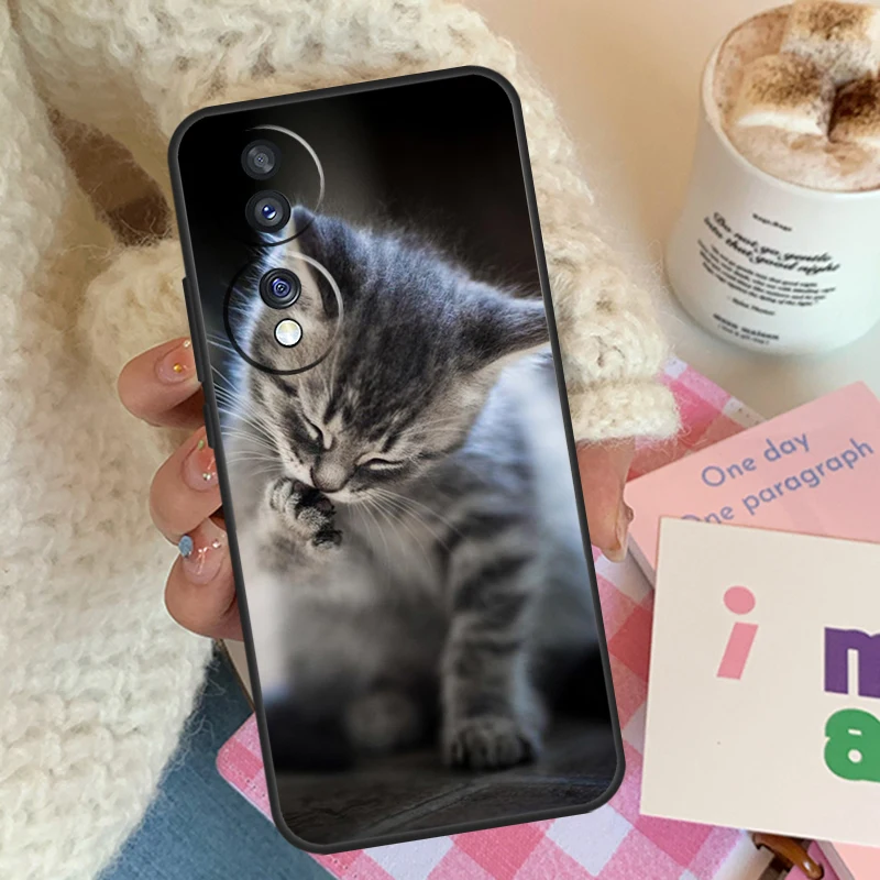 حافظة لطيفة للقطط المحبوكة لهاتف Honor Magic 7 6 5 Lite لهاتف Honor 400 200 Pro 90 70 50 X9 X8a X8b X9a X9b X9c