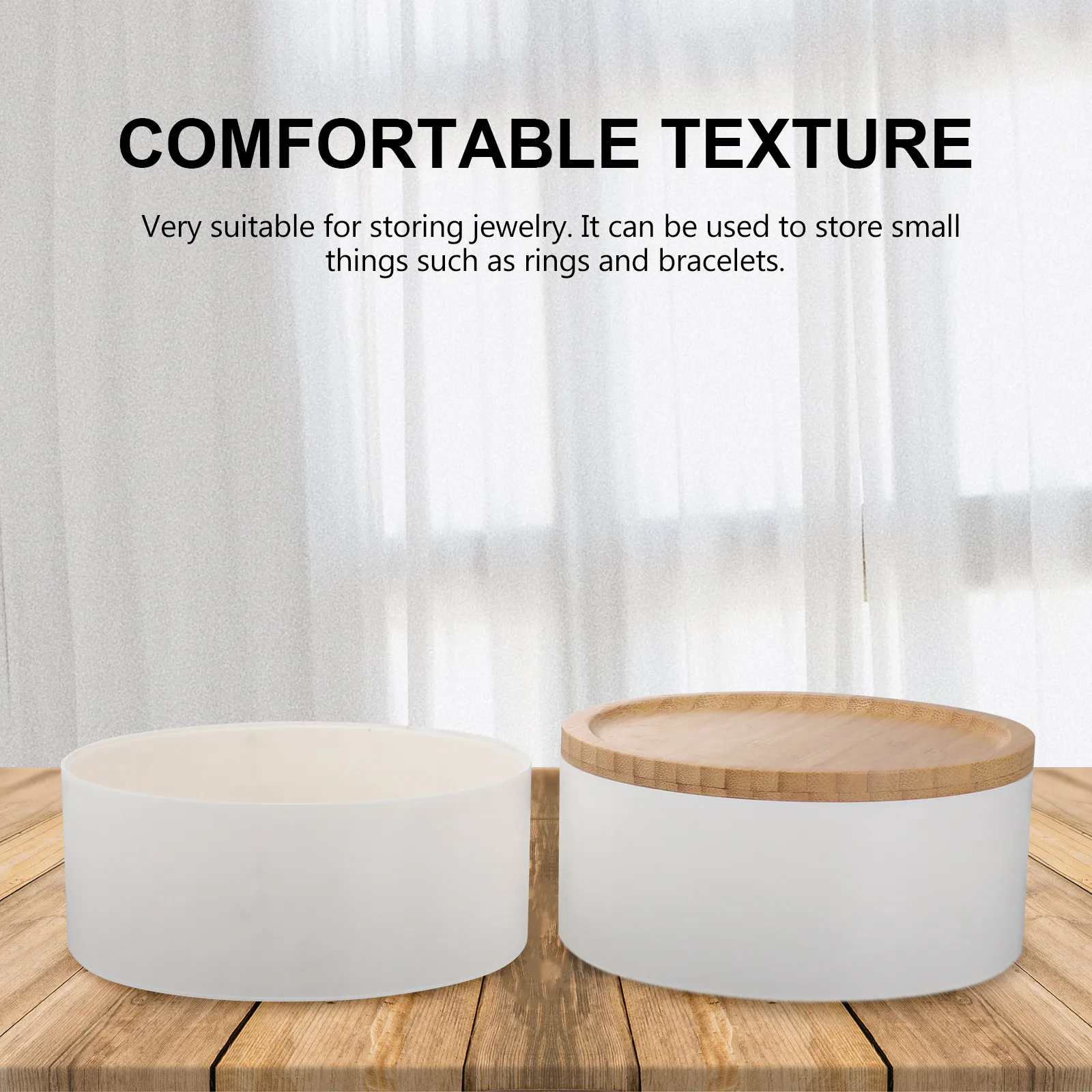 

1Pcs Jewelry Box Bamboo Lid Multi-Layer Stackable Design for Ring Bracelet Earrings Storage Compact Space-Saving Holder Case