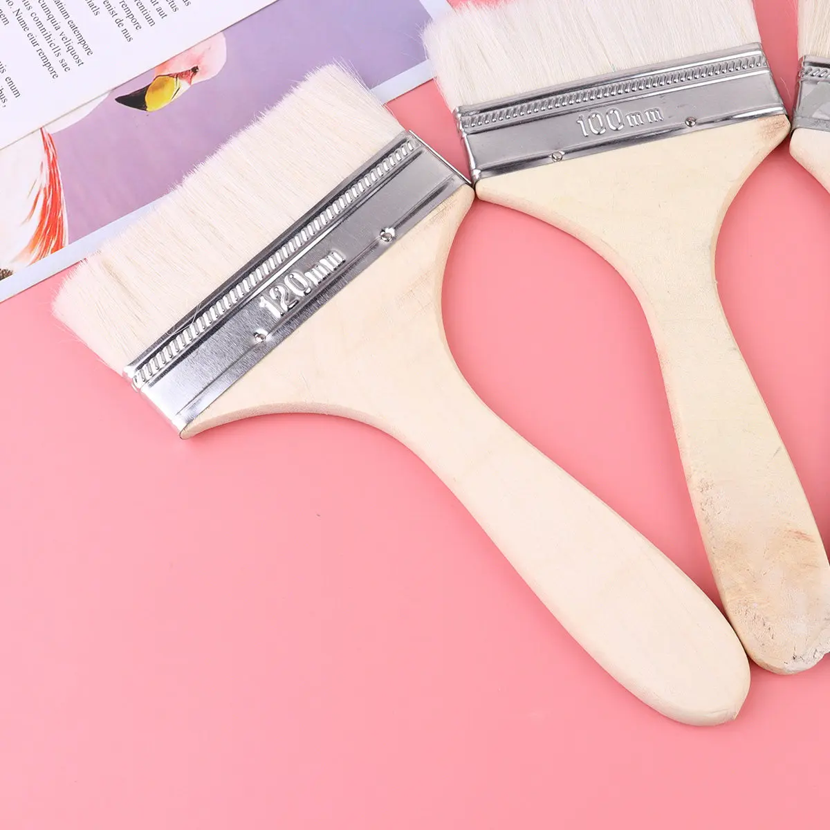 5Pcs Wool Brush Set Sturdy Thick Hair Painting Brushes Multipurpose Baking Chip Flavor Brushing Tools Baking Chip