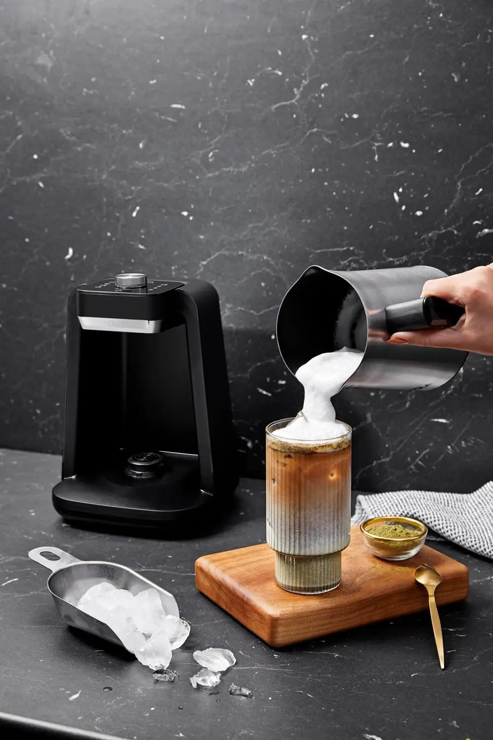 Rich Spin Pro Турецкая кофеварка и горячие напитки, бархатизер, вспениватель молока, 120 В, 5 чашек, кастрюля из нержавеющей стали, хром