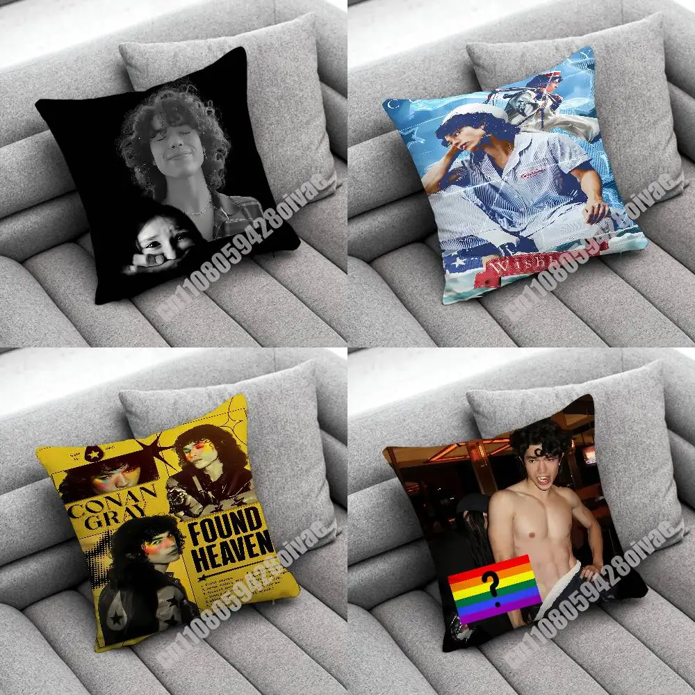 

C-Conan Gray Wishbone Found Heaven Kid Krow Throw Pillow Case For Decoration 40cm 55cm 50cm 30cm Square Car Pillowcase Case