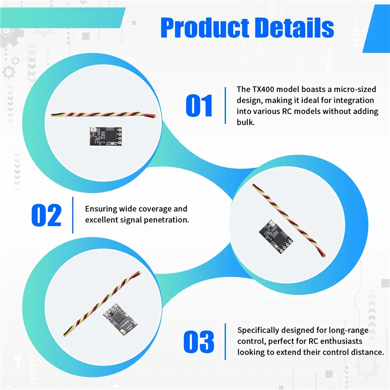 MACH-リモートコントロールモデル 433Mhz TX400 RX Nano ELRSレシーバー、長距離370-420Mhz周波数スペクトル