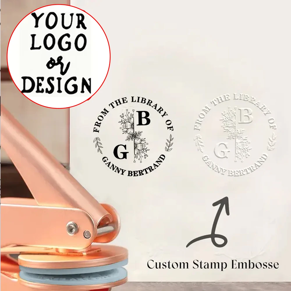 

Штамп для тиснения на заказ, свадебный штамп с монограммой, персонализированная печатка для тиснения библиотеки, свадебный подарок, ручное тиснение