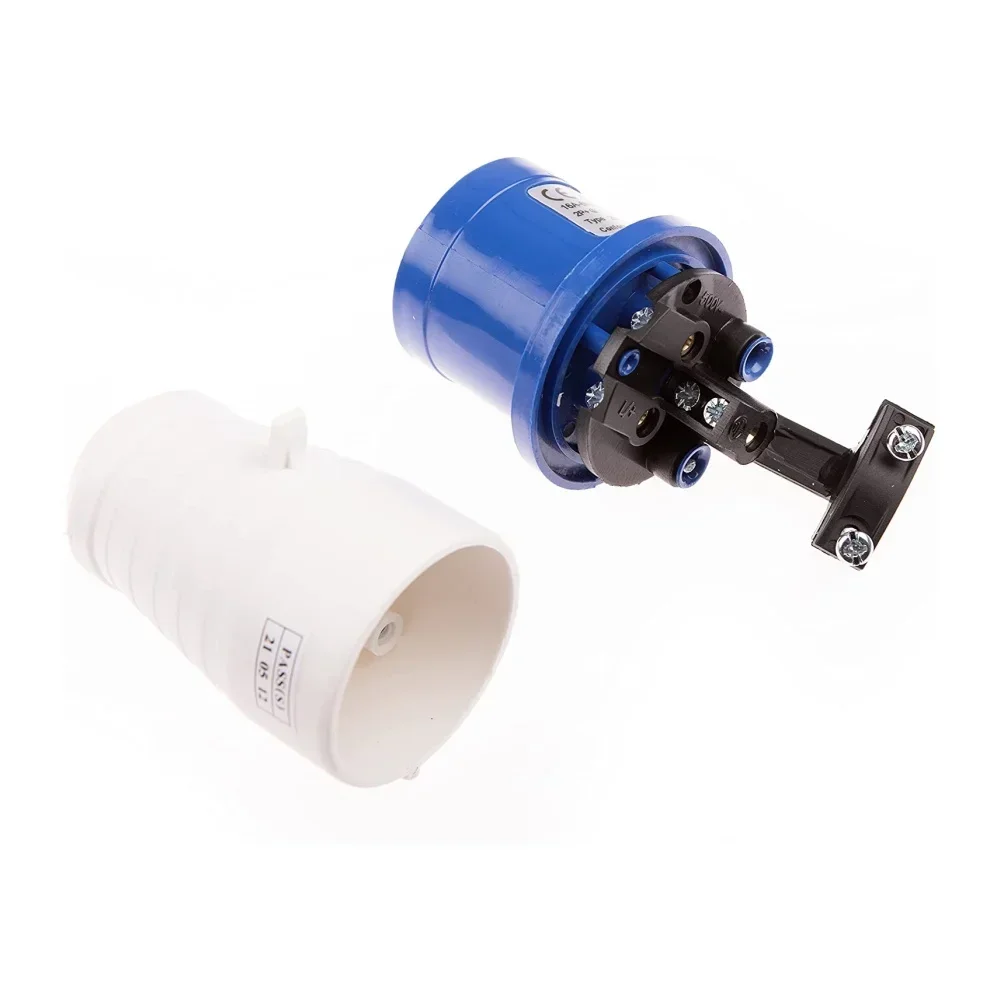 Auto-Anschluss-Stecker-Adapter, Hauptstecker, Haken-Up-Stand-Adapter, 3-poliger Netz-Anschlusssteckdosen-Adapter, 240 V, 16 A, Wohnwagen, Wohnmobil