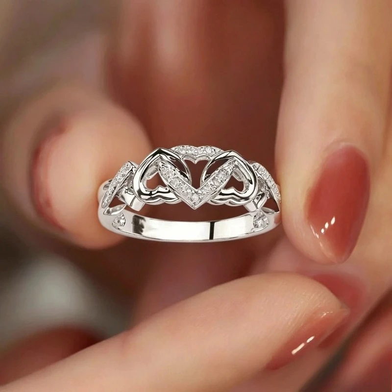 Elegant, Fashionable, Heart-shaped Design, Ideal Choice for Women's Rings and Gifts, Perfect for Women's Jewelry