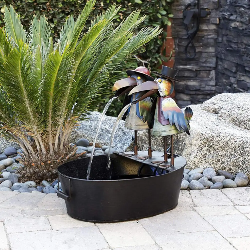 Resin Beaked Bird Water Statue Toucan Fountain Decoration Courtyard Interesting Outdoor Garden Yard Fountain Landscape Decor