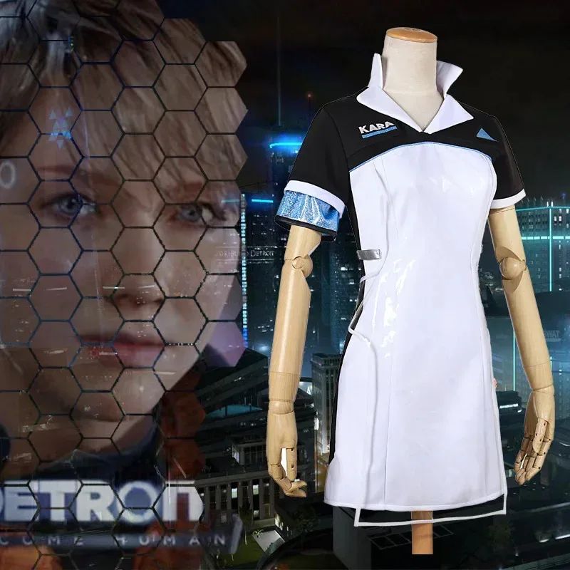 Game Detroit: Become Human Connor KARA Cosplay Costume Adult Women Dress Suit Halloween Outfit Uniform Carnival