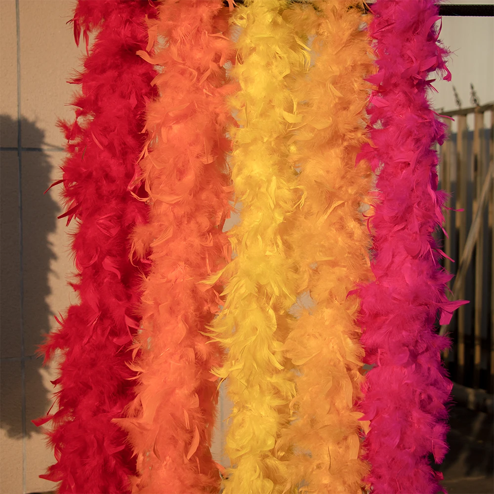 Truthahn-Federboa-Schal 40g 60g 90g 2M Flauschiger Rosa Federumhang für Karnevalsparty, Kostüm, Verkleidung, Hochzeitsaccessoires