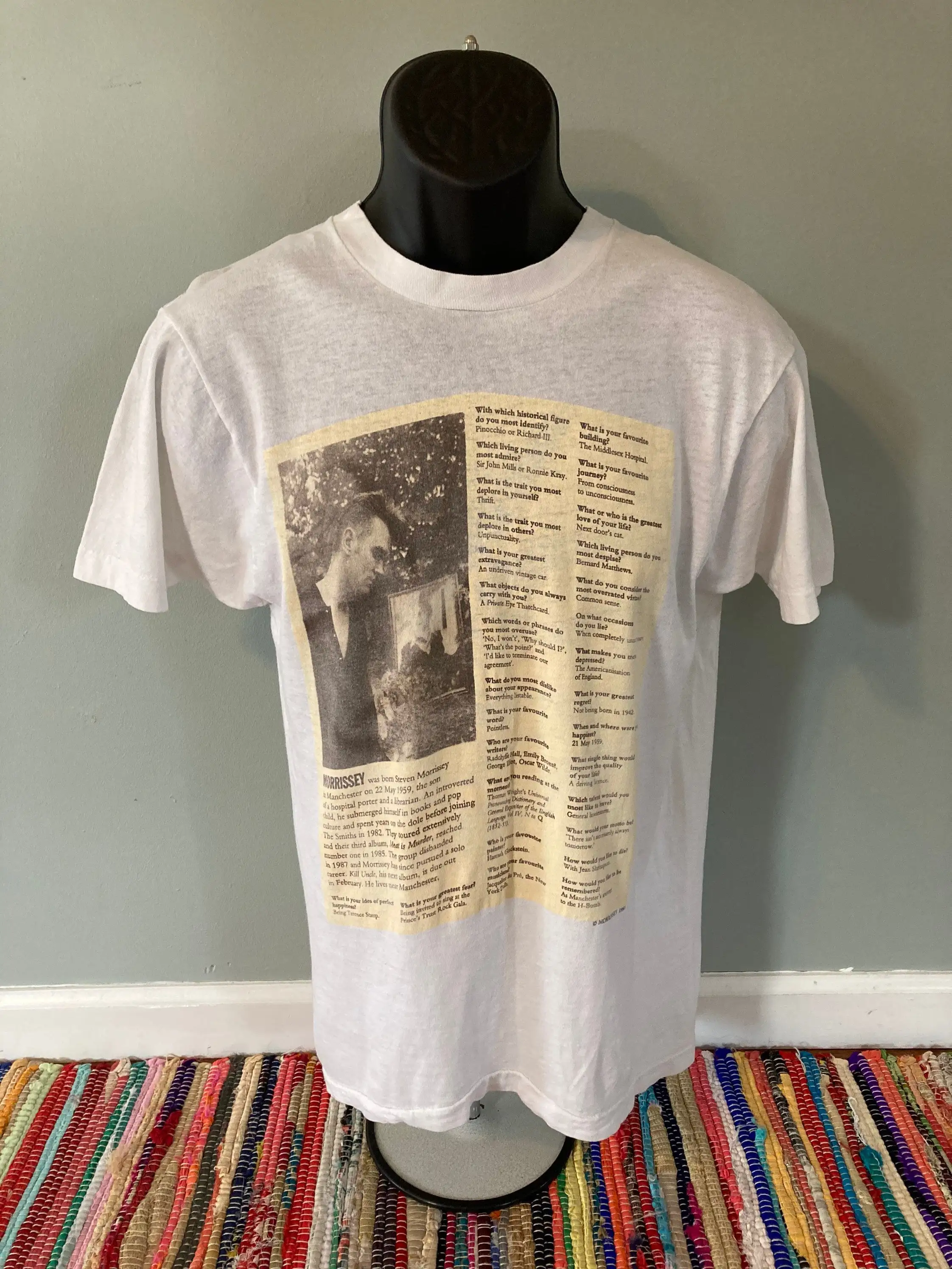 1991 Morrissey Concert Tour T Shirt Vintage 90s Band Interview Festival The Smiths Indie Rock Roll Kill Uncle Viva Hate