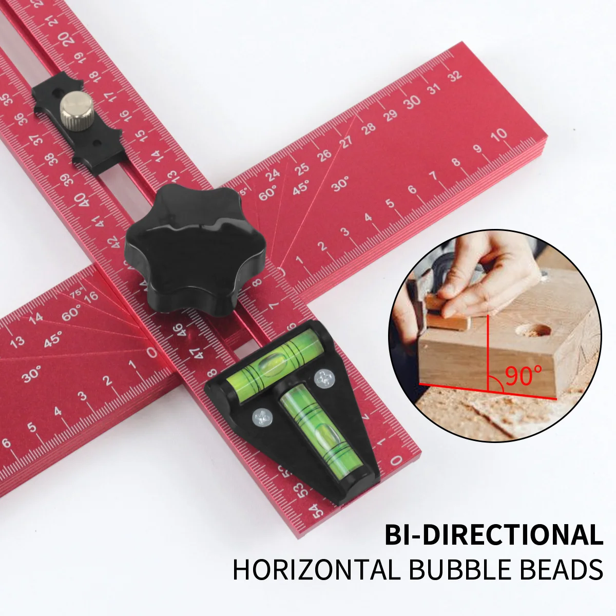 2-in-1 Drilling Positioning Ruler, 54cm Drywall T Square Ruler, Cabinet Hardware Jig, Cabinet Drawer Door Hole Drilling Template