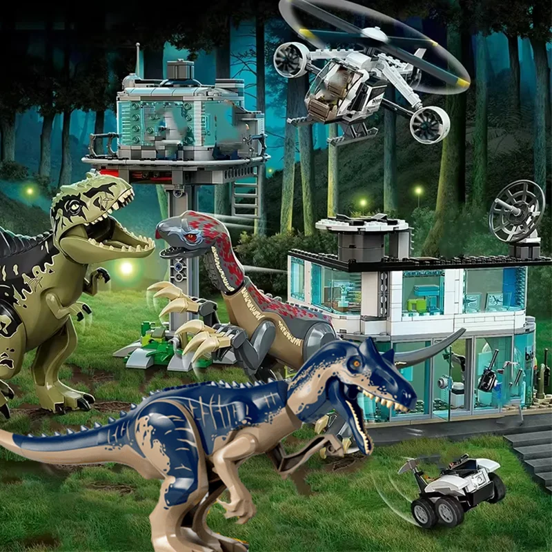 

Third Party Compatible Sets Dinosaur World Park Series Building Blocks 76949 Giganotosaurus Allosaurus Toys