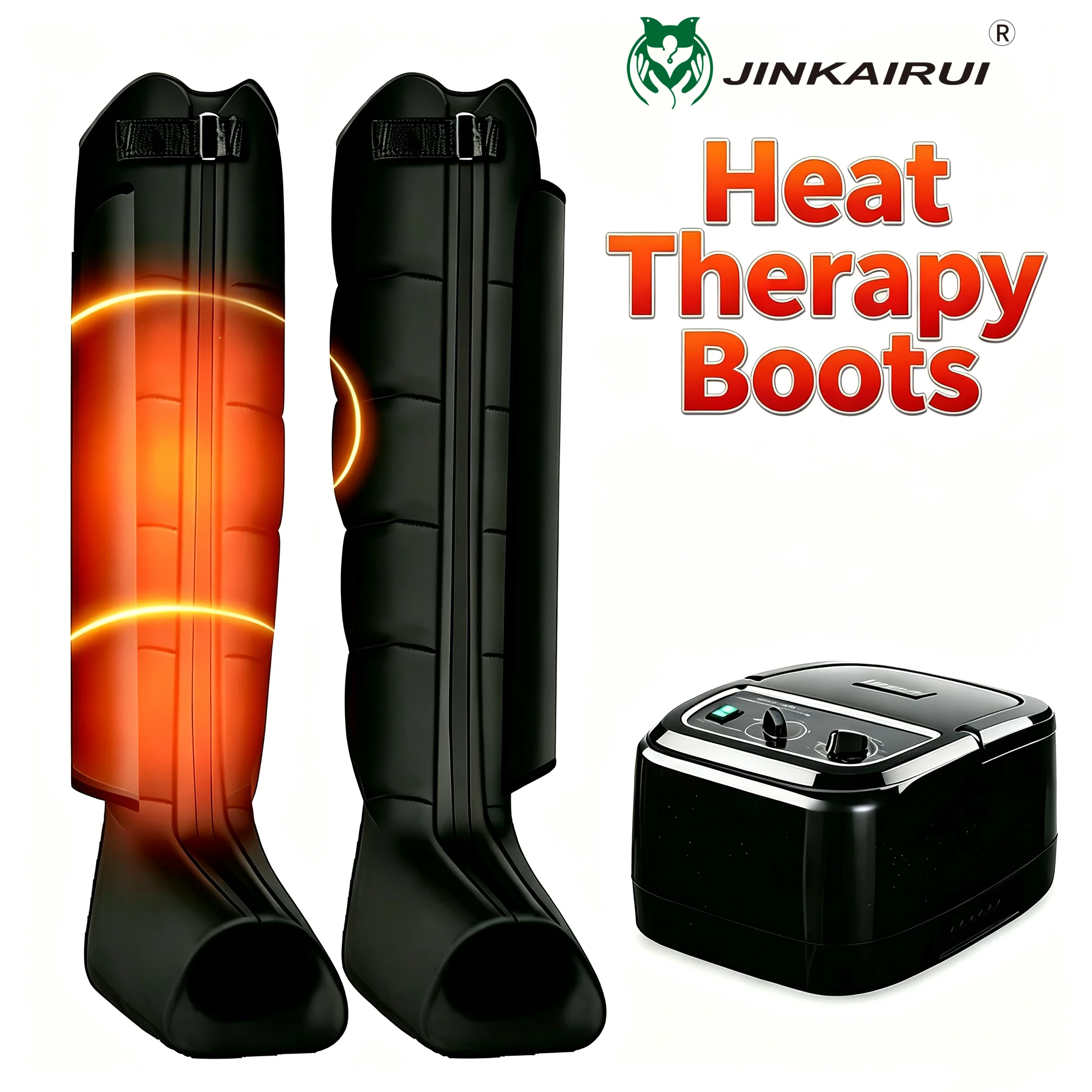 Jinkairui Heated Electric Air Compression Leg Massager Home Use Kneading Massage for Post‑Workout Relaxation Ideal Gift