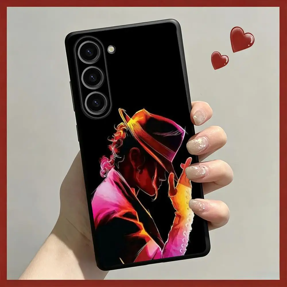 Dance King Michael Jackson pattern  Phone Case For Samsung Galaxy S26 S25 S24 S23 S22 S21 Plus Ultra Fold A Soft Black view 3