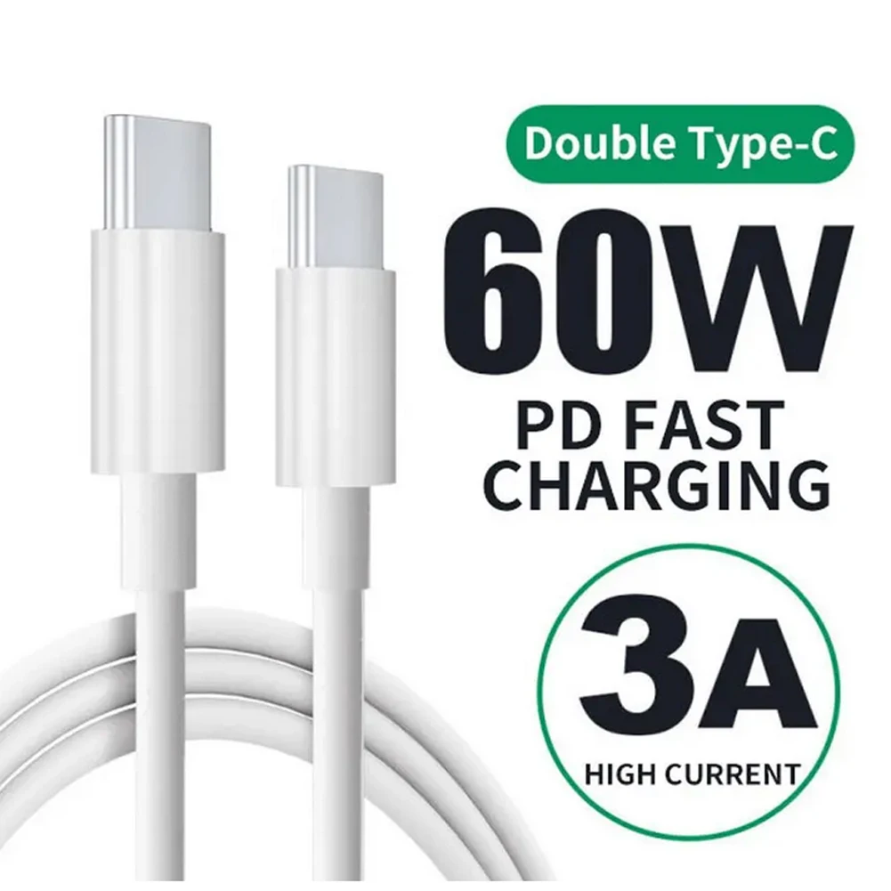 USB Type C Cable PD Fast Charge Public To Public CTOC Double Headed 60W for  Charging Cable Mobile Phone 3A Wholesale