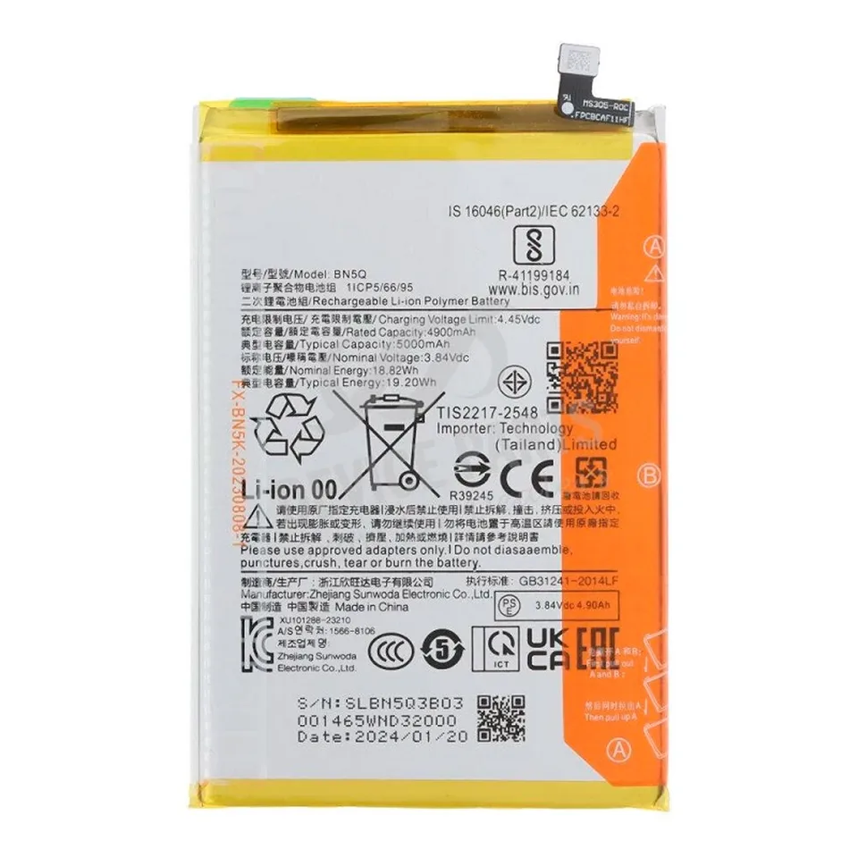 Batería para Xiaomi Redmi 13C - Poco C65 Bn5Q 5000 Mah