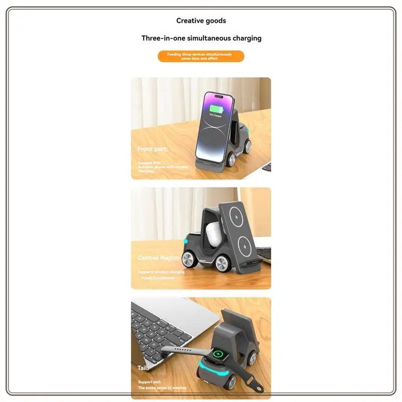 

Reliable-Small Forklift Wireless Charger Fast Charging Charging Station 3 In 1 High Speed Charger Base Stand For Cell Phone,Smal