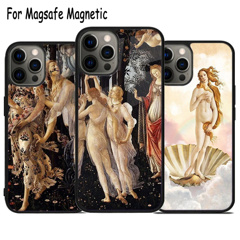 sandro Botticelli - primavera Wireless Charge Magsafe Phone Case For iPhone 15 16 14 13 11 12 Pro Max Plus Magnetic Bumper Cover