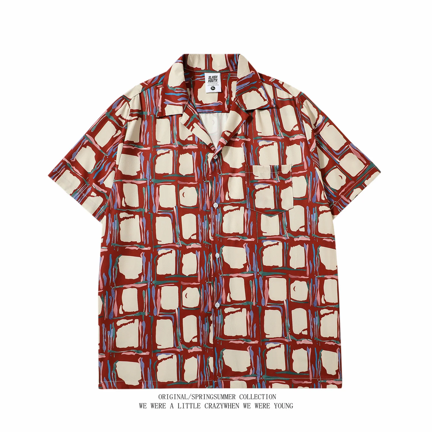 ريترو هونج كونج Sle هاواي طباعة ort Sve خمر الأزهار irt فضفاض زوجين الشاطئ irt الرجال Faion الصيف رقيقة نموذج