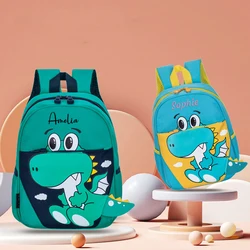 Mochila bordada con nombre para niños, mochila bonita y ligera para niños pequeños, mochila de dinosaurio para la escuela, niños y niñas