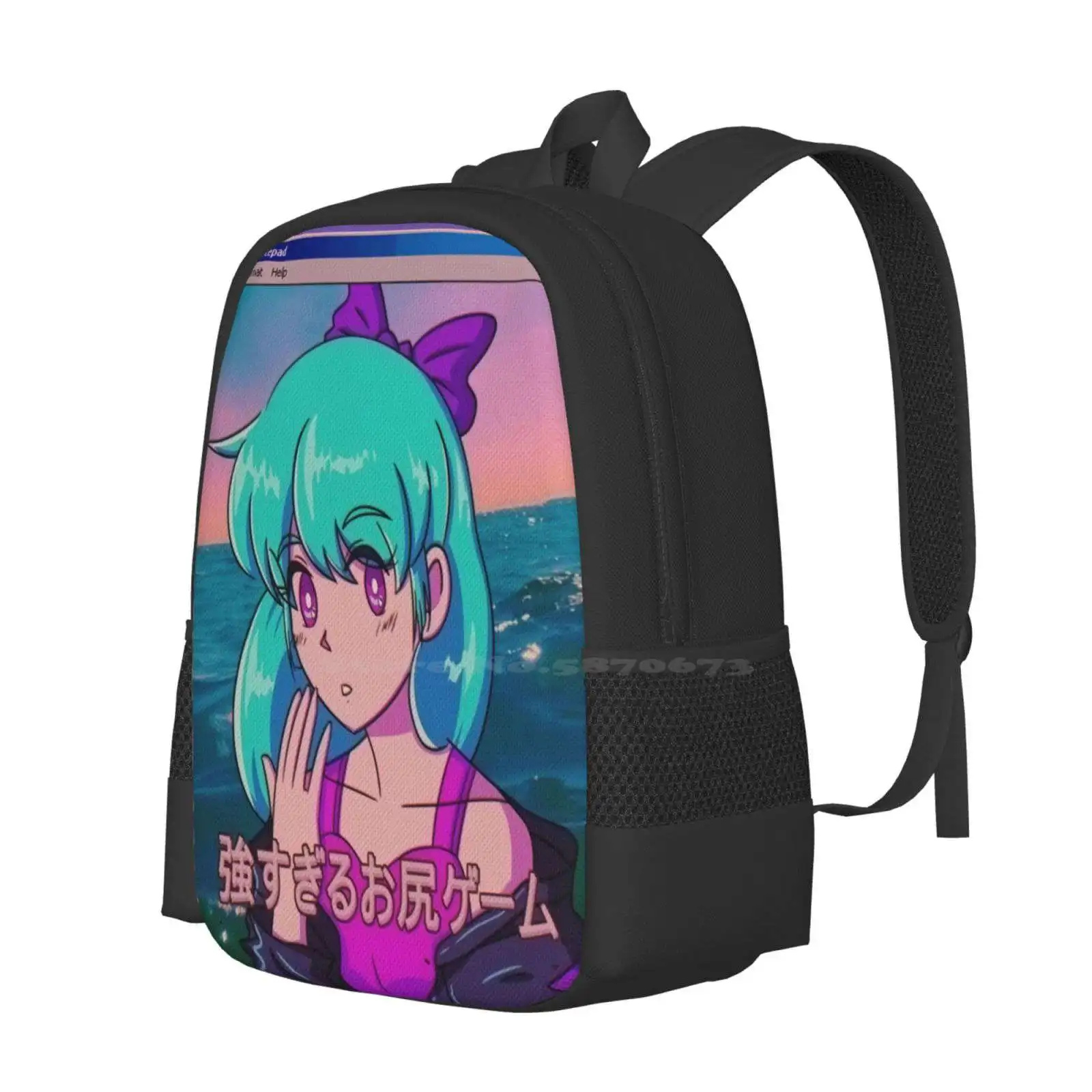 Anime Girl Aesthetic Hot Sale Backpack Fashion Bags Aesthetic Anime Manga Pop Art City Pop Future Funk Retrowave Synthwave