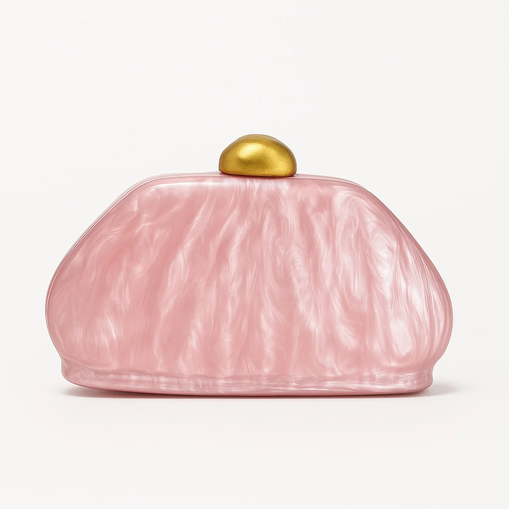 

One shoulder oblique span bag Shaped shell acrylic bag Fashion wedding dinner clutch bag