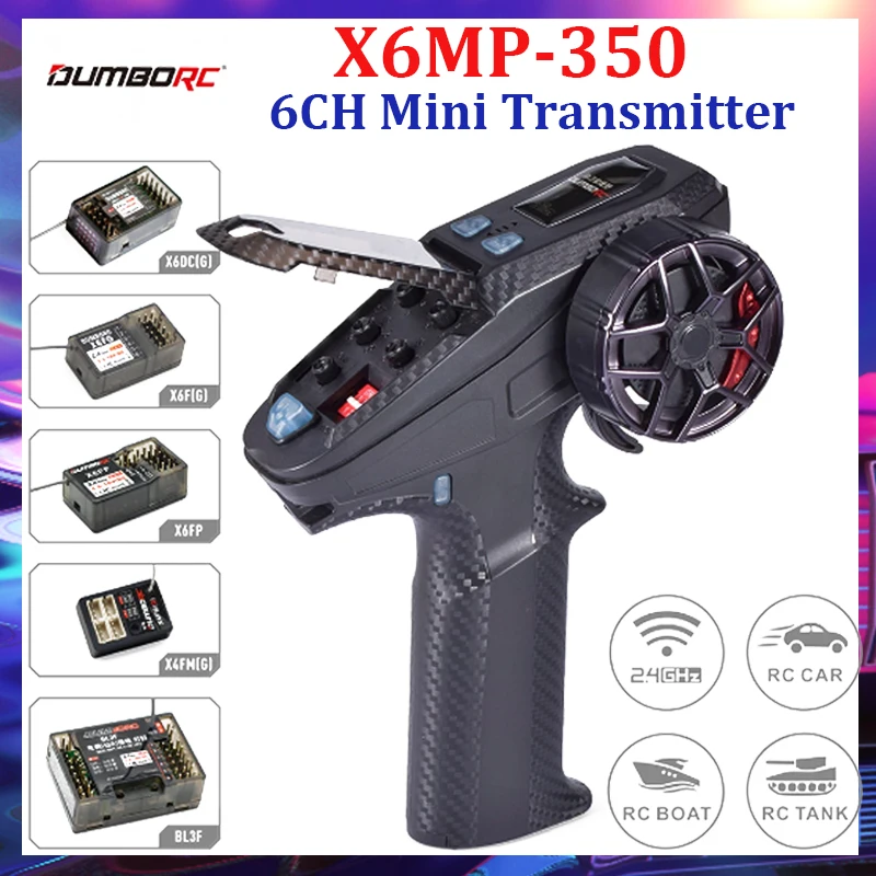 

DUMBORC X6PM-350 RC Transmitter and Receiver Kit BL3F/X6FG/X6FP/X4FMG 2.4GHZ RC Controller 6CH Gyro Universal RC Car Remote Cont