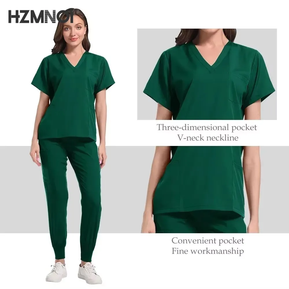 Doctors Nurses Thin Elastic Quick-drying Work Uniform Men Women Hand Washing Clothes Doctor's Surgical Gown Medical Scrubs Sets