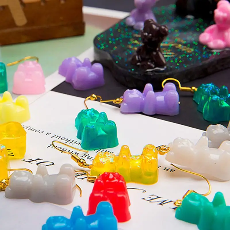 Bear Sugar Silicone Mould Crystal Resin Epoxy Molds Jewelry Pendant Art DIY Craft Decorations
