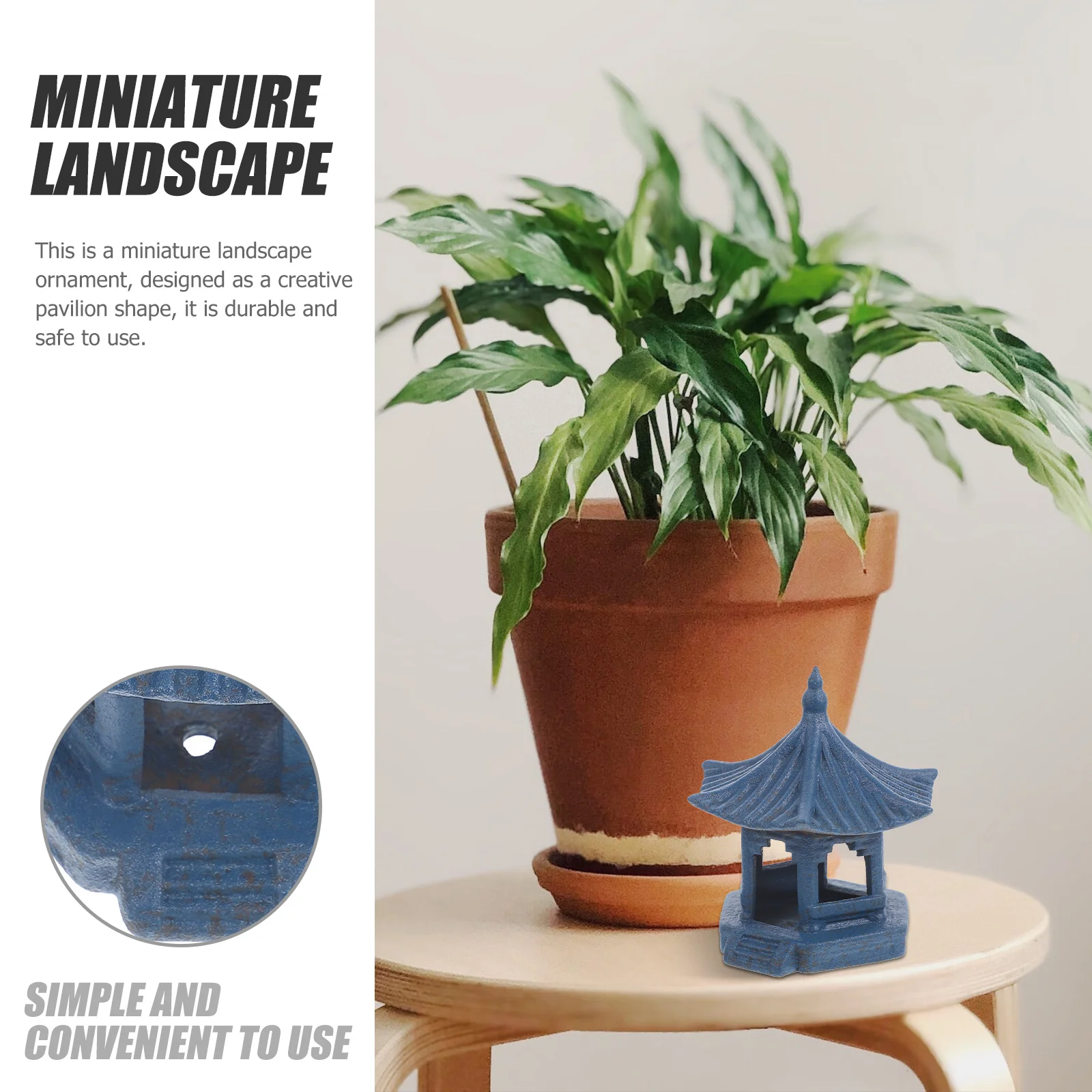 

1Pcs Mini Hexagon Pavilion Shaped Craft Realistic Micro Landscape Decor for Moss Plant Arrangement Zen Garden DIY Home Supply