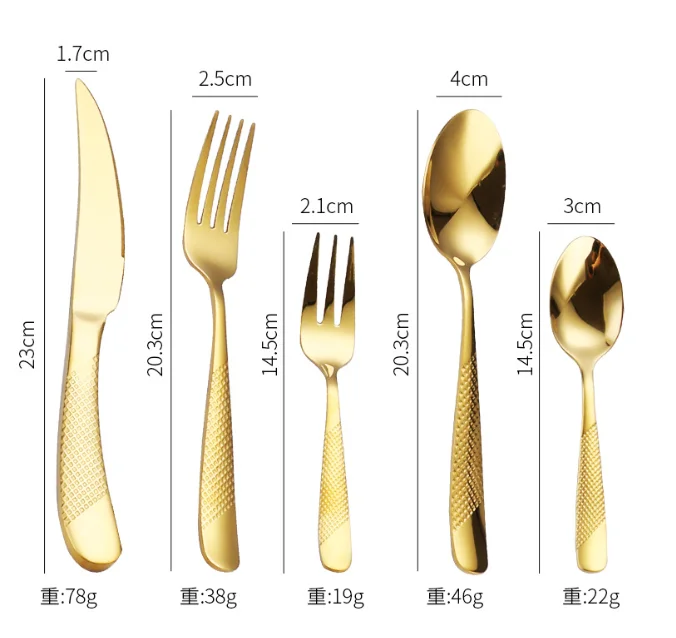 24-Piece Titanium-Plated Stainless Steel Knife And Fork Set Star-Diamond Engraved Cutlery with Gift Box