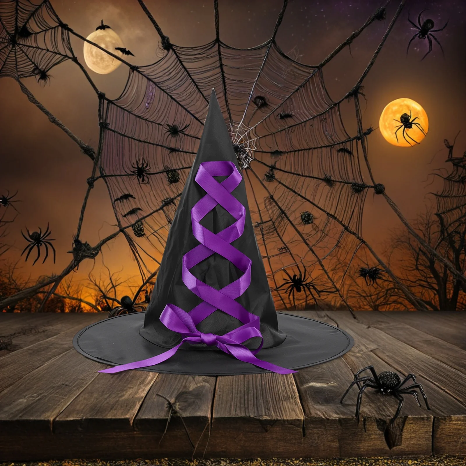 

1 set 1 Set Halloween Witch Hat Broom Kit Durable Costume Accessories Party Props Masquerade Wizard Stage Performance Cosplay