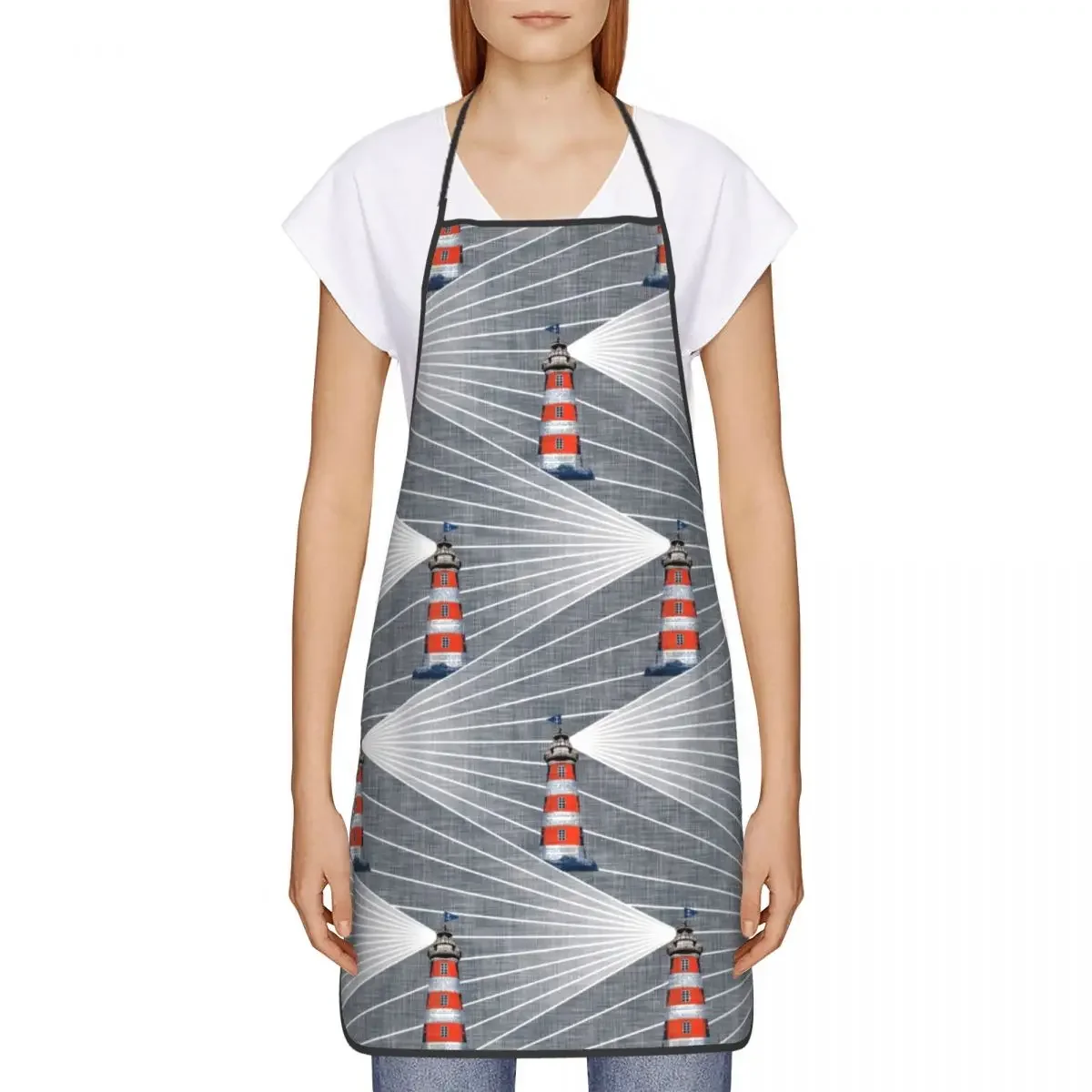 Unisex Ocean Nautical Lighthouse Kitchen Chef Cooking Baking Apron Men Women Sailing Sailor Tablier Cuisine for Painting