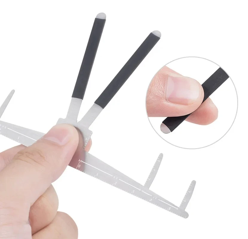 1pcs Microblading Eyebrow Tattoo Stencil Ruler Three-point Positioning Balance Caliper Brow Ruler Makeup Measurement Tools