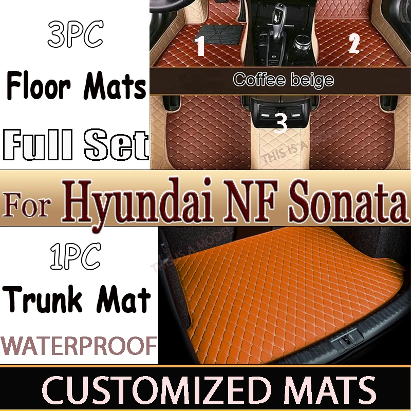 Car Floor Mats For Hyundai NF Sonata Embera Sonica CNG 2004~2009 Mat Covers Rug Leather Carpet Interior Parts Car Accessories