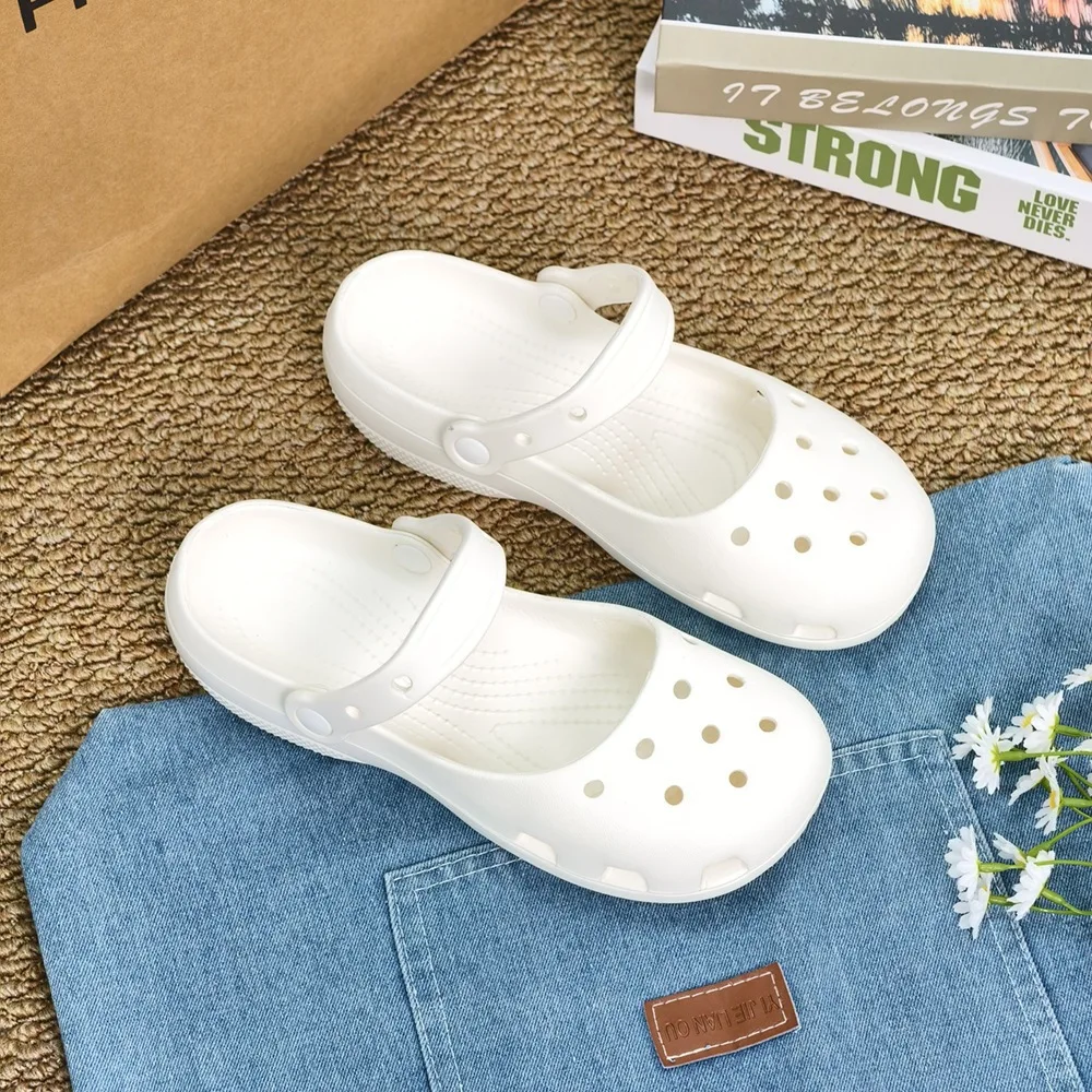 2026 Summer New Women'S Ballet Cave Shoes PVC Durable Anti Slip And Odorous Flat Shoes Beach Shoes For Outdoor Wear