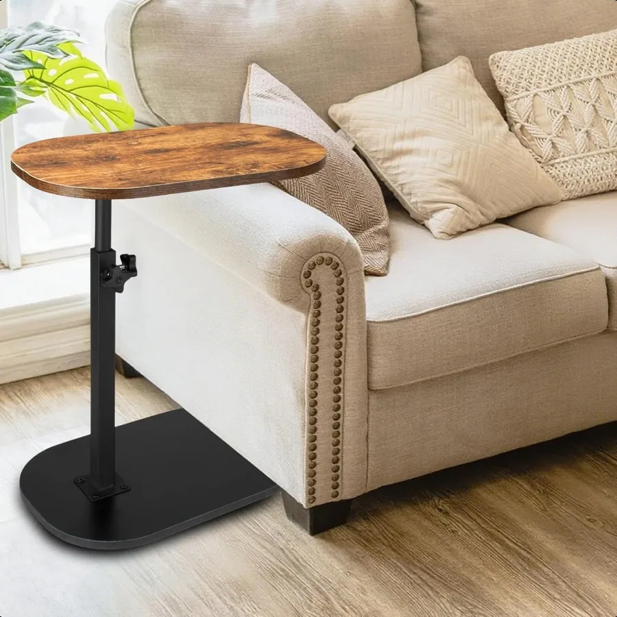 

C Shaped Side TableAdjustable Height C Table End Table for Couch 360Swivel Couch Side Tables Slide Laptop Desk for Sofa Bed Bat