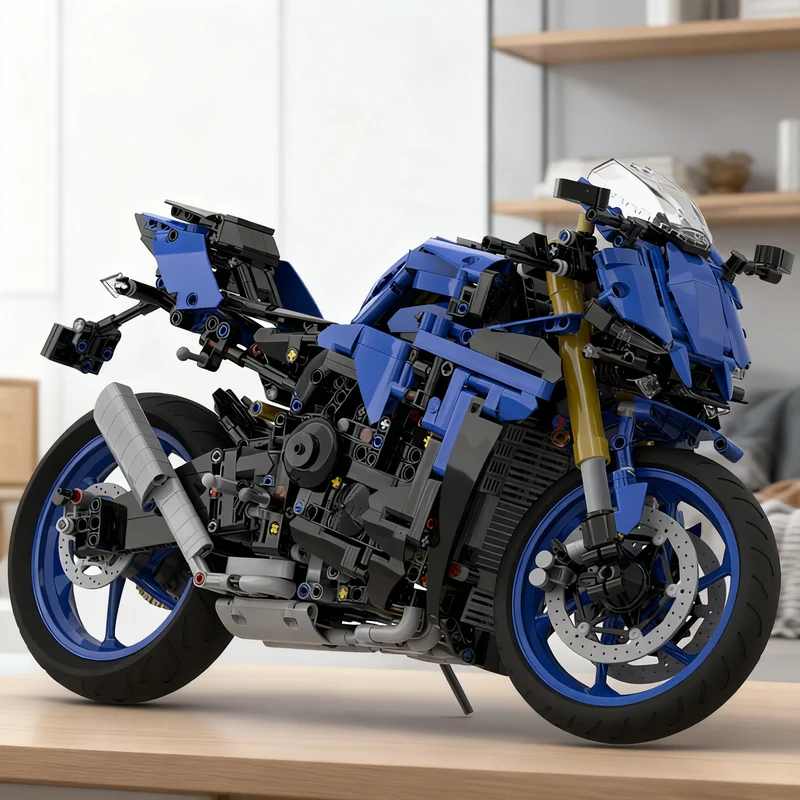 

1624pcs MOC Yamaha R1 Technical Model Building Blocks DIY Gift Creative Collectible Display Decor Premium Adult Kids Desk Home