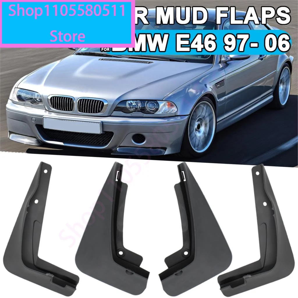 4Pcs Front Rear Mud Flaps Splash Guards Fender Mudguards for BMW 3 Series E46 1997-2006 Mudflaps 1998 1999 2000 01 02 03 04 05