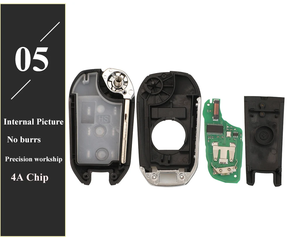 Jingyuqin 433MHz 4A HITAG AES Chip Flip Remote Van Car Flip Key For Peugeot Expert 308 3008 2016+ Citroen C4 Cactus 2014+ HU83
