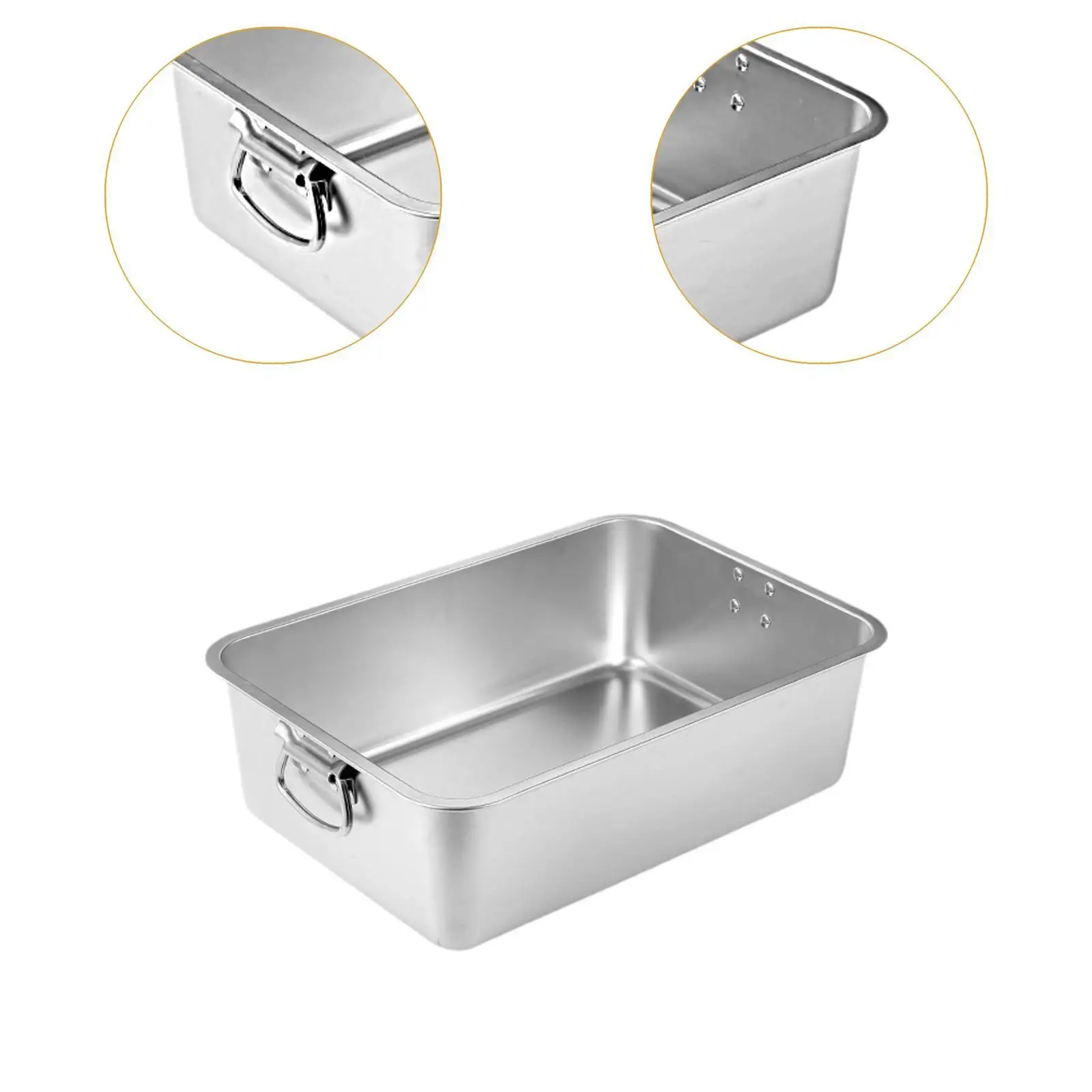 Cat Litter Tray Stainless Steel Open Design Easy Clean Potty Pan for Cat Large Toilet and Rabbit Sand Box Enclosure