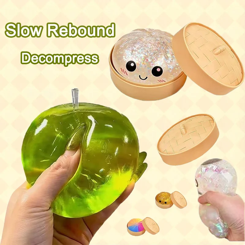 Nuevo Pelota Antiestrés de Simulación de Apple Baozi, de Rebote Lento y Suave, para Amasar, Decoración de Oficina y Hogar, Regalo 2026