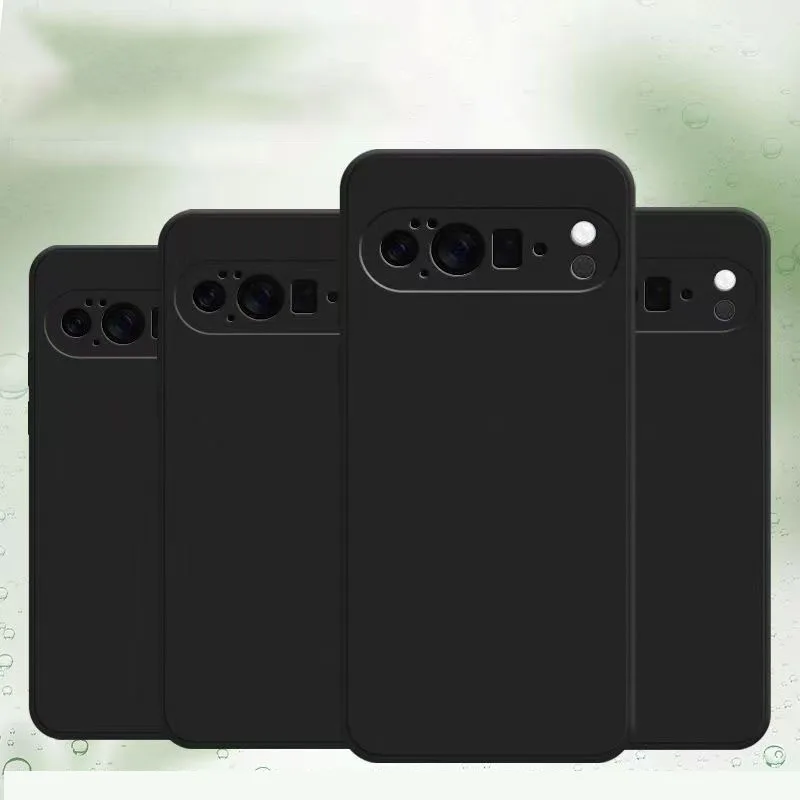 Matte Silikon-Softcase für Google Pixel 10 9 Pro XL 8 8A 9A 10A Pixel 6 6A 7A 7 Pro Einfarbig Schwarz Matt Stoßfeste Rückabdeckung