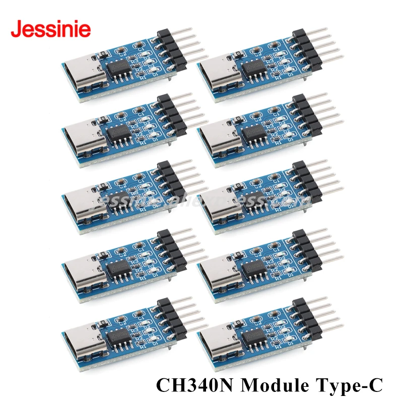 10pcs/1pc CH340N Module Type-C USB to TTL Serial Port CH340 Upgrade MCU Download Brush Line DuPont Flashing Cable