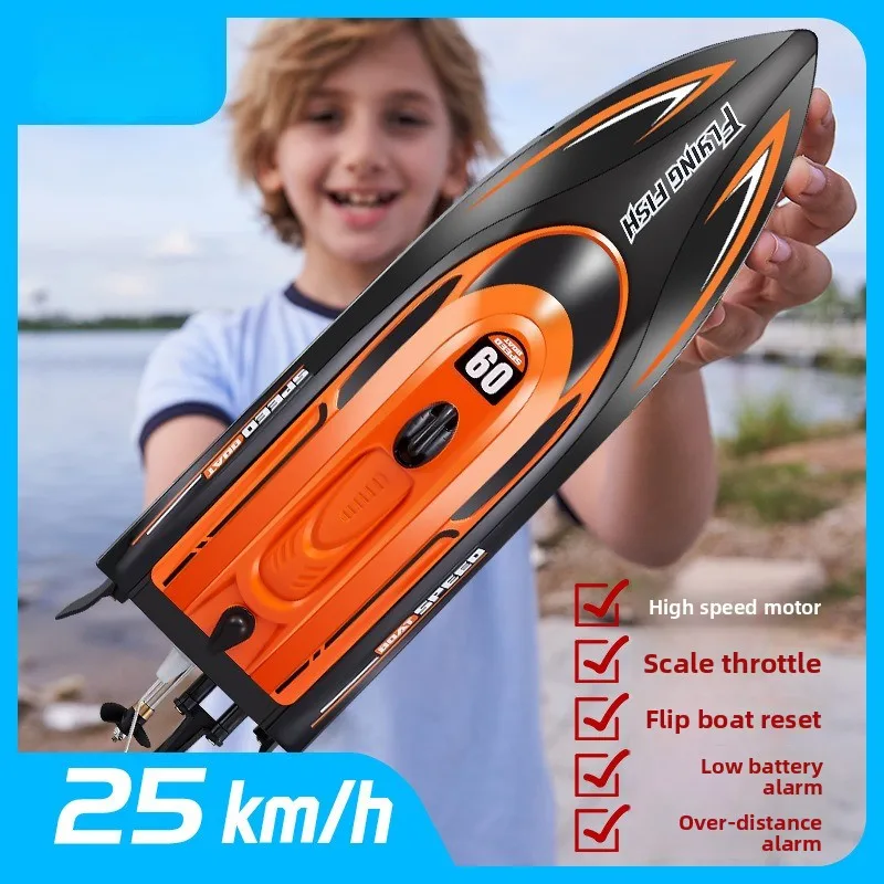 

RC Boats 2.4G Competitive Electric Boat Lights Summer Water Remote Control Racing Speedboat Children's Toy Boat Boy's Gift