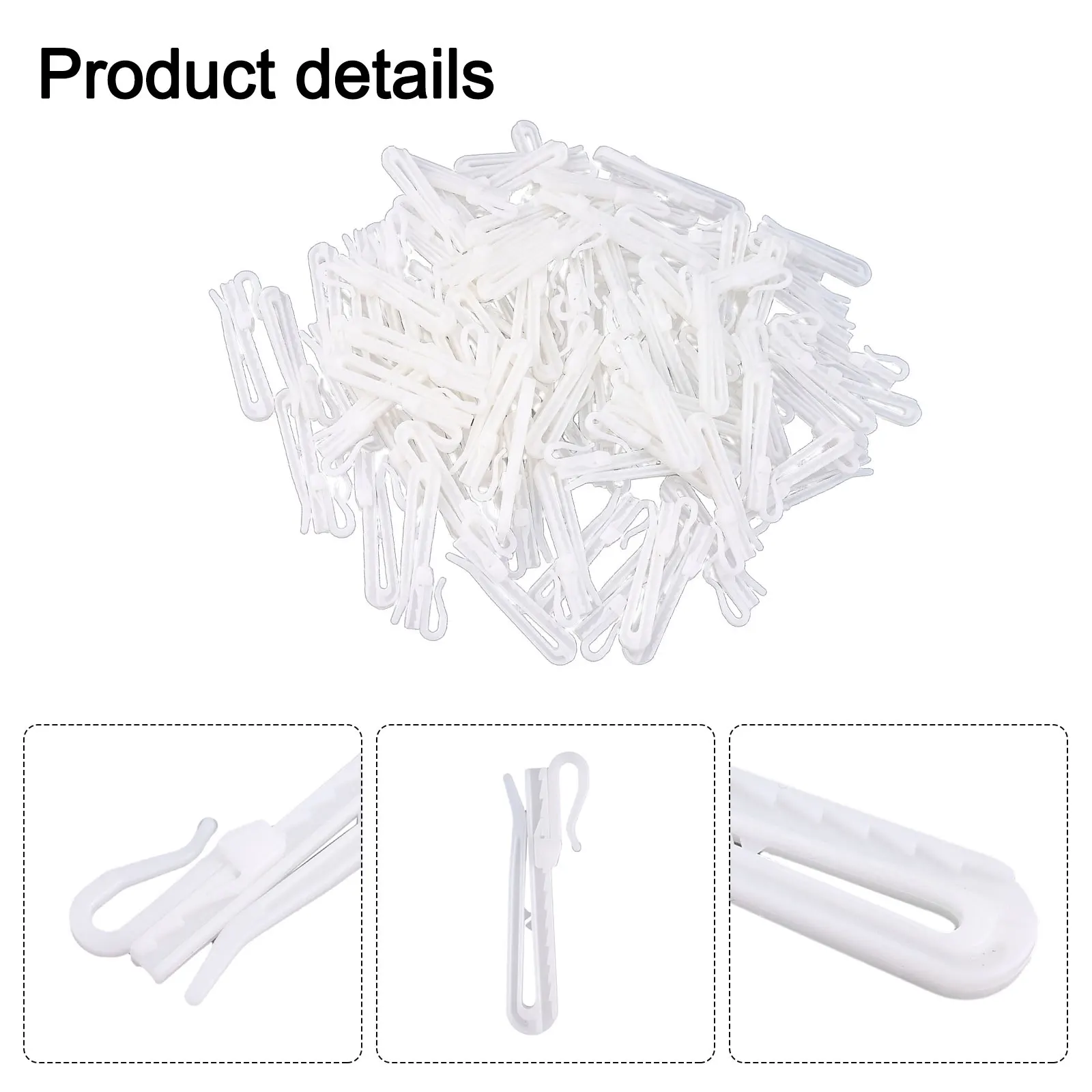 Adjustable Depth Pinch Pleat Curtain Hooks 100 Pack for Hanging For Drapes Door and Shower Curtains for Smooth Glide Function