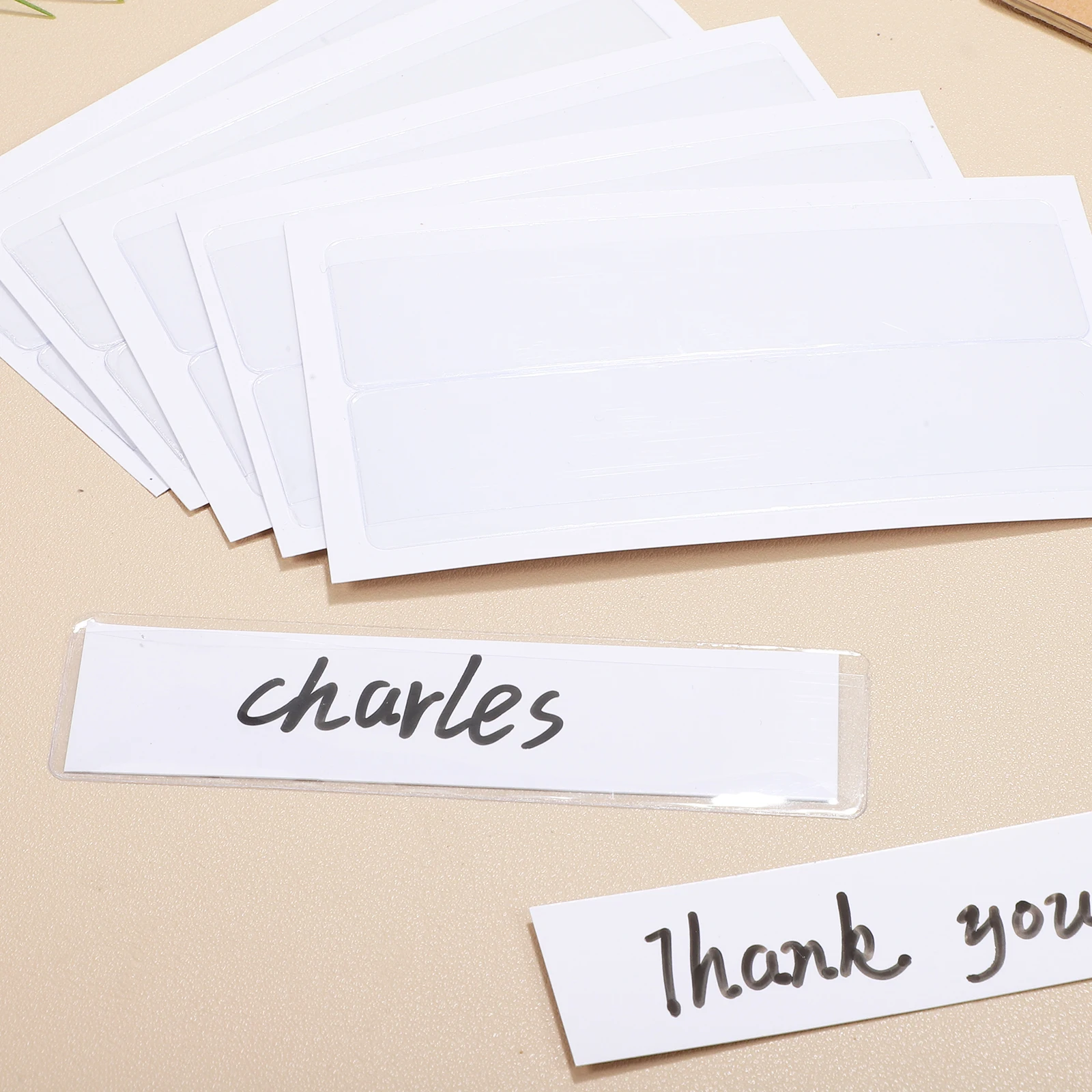 

50 Pcs Adhesive Label Bag Paper Combination Set Shelf Removable Pvc Organizer Pockets