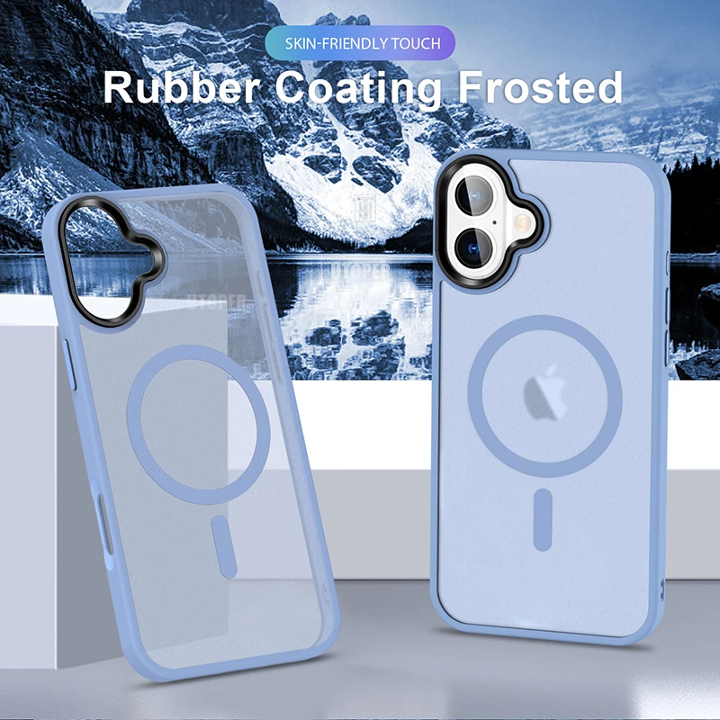 جراب هاتف فاخر شفاف يعمل باللمس الناعم ، صقيع ، Magsafe ، مغناطيسي ، غطاء حماية صلب ، آيفون 16 بلس ، 15 ، 14 ، 13 ، 12 ، 11 برو ، جديد