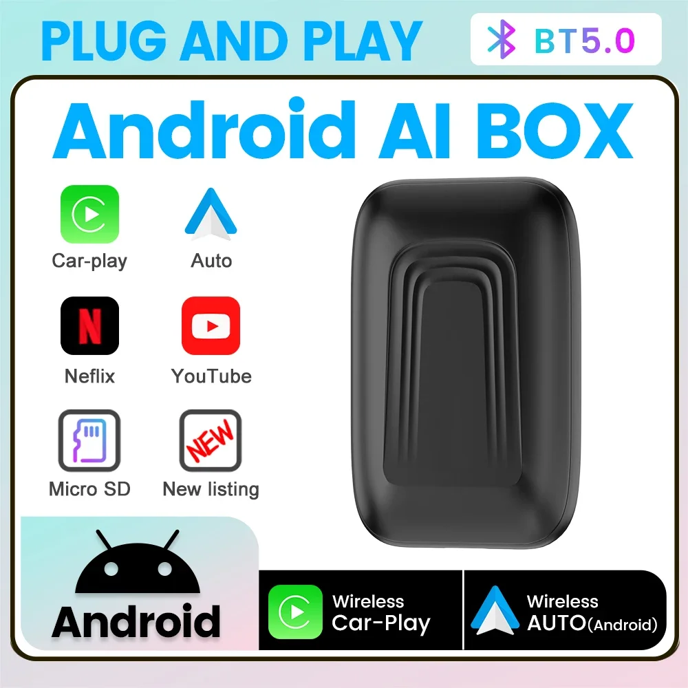 

2024 Carplay Car Intelligent Systems Ai tv Box Plug And Play Wireless CarPlay&Android Auto Adapter YouTube