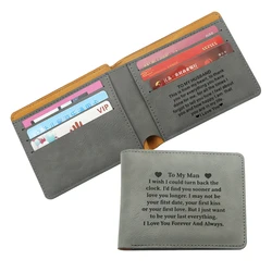 10pcs/lot Blank PU Leather Man Wallet For Laser Engraving Blank Consumables DIY Father's Day Gift