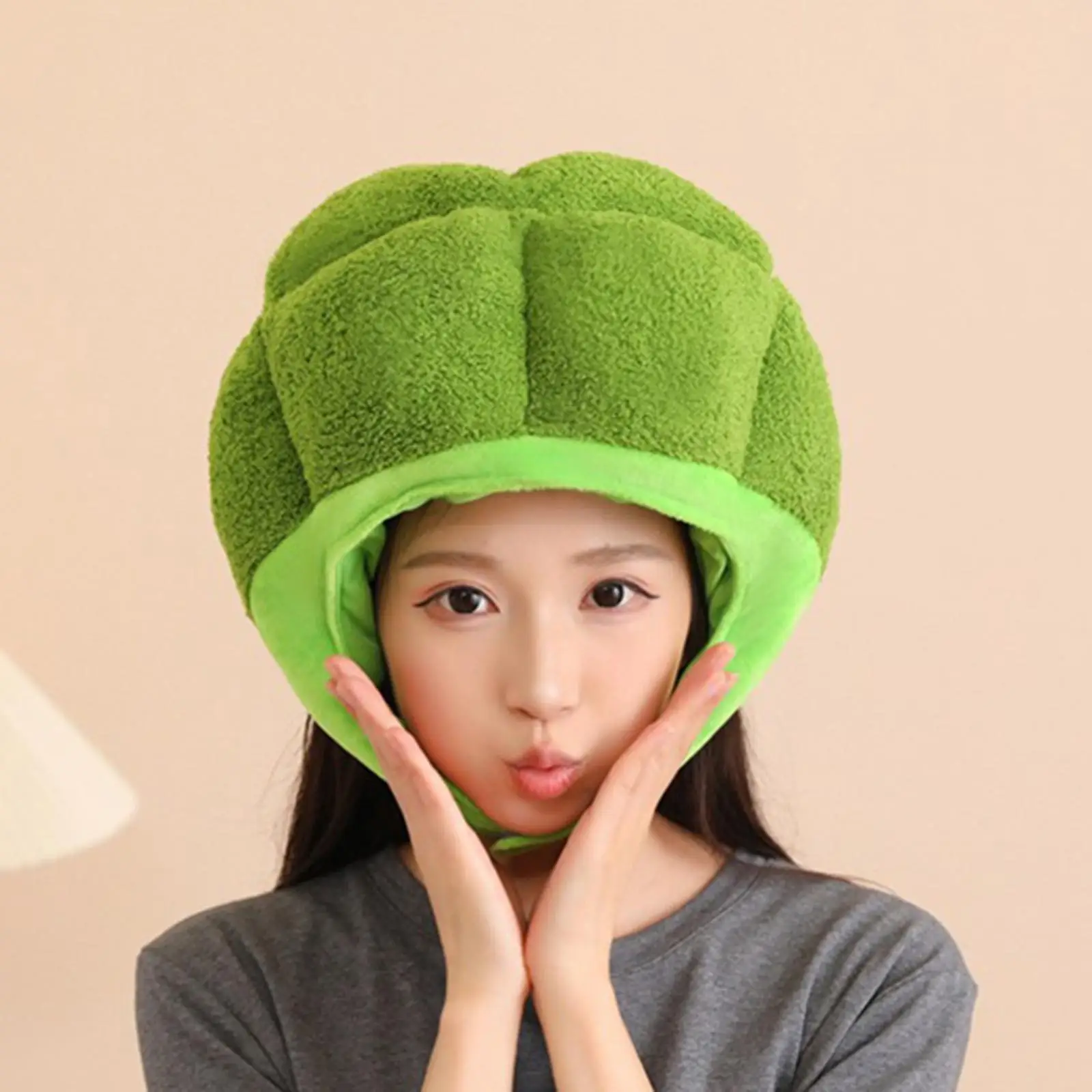 Plush Headgear Hat Broccoli Creative Soft Festival Costume Cap Gifts Toy Headdress Cute Dress up Cosplay up Funny Vegetable Hat